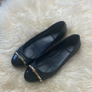 Tory Burch Black with Gold Flats Sz 7.5